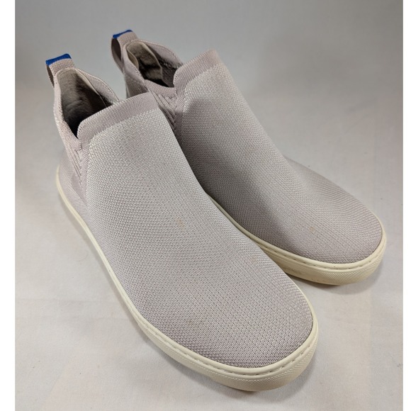 Rothy's The Chelsea Sneaker Womens Gray  / Beige High Top Comfort Boot Shoes 8.5 - Picture 1 of 7